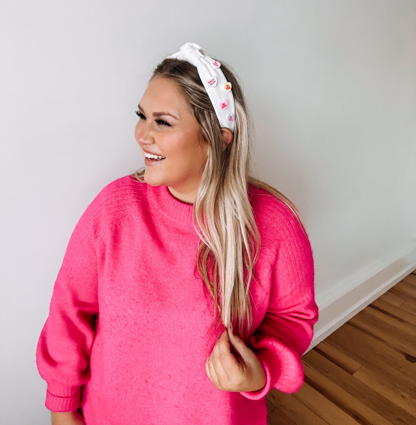 Conversation Hearts Headband - White