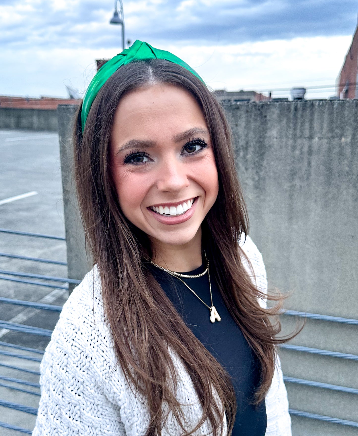 Green Metallic Knotted Headband